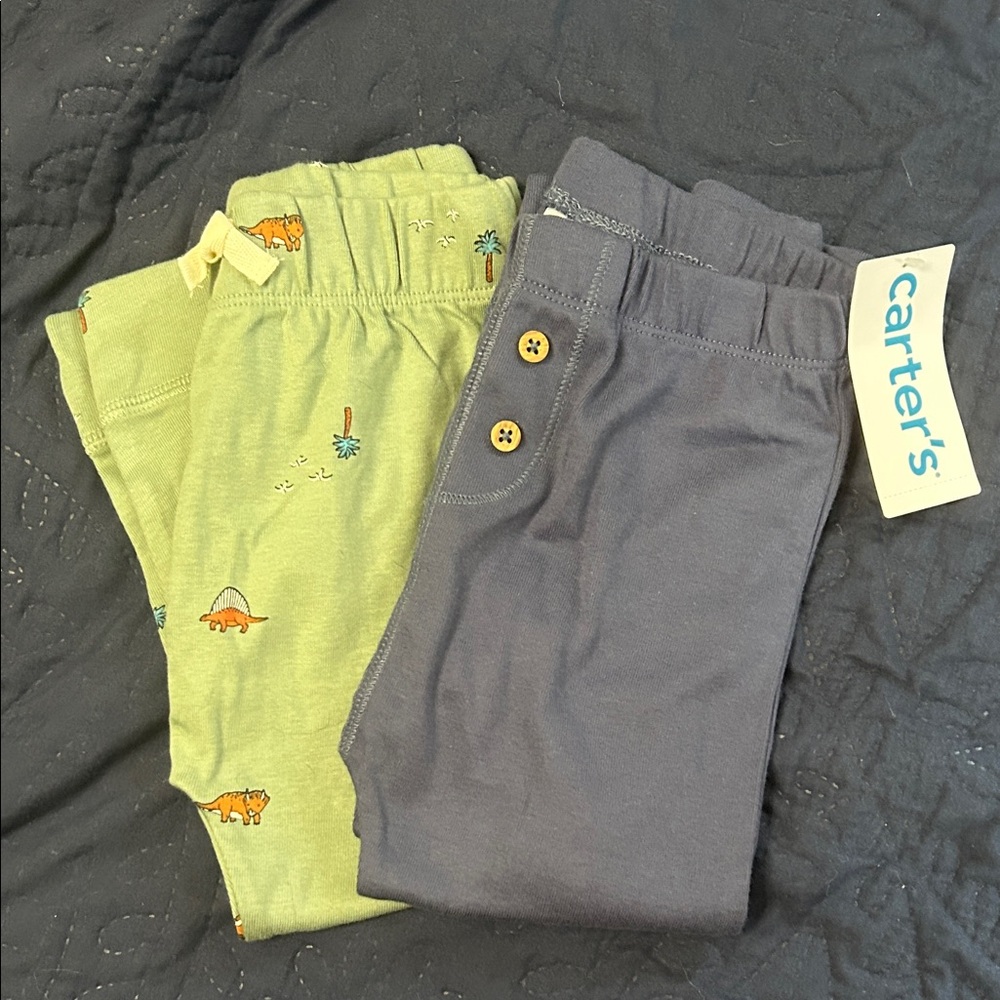 Carter's Green and Gray Kids Joggers Set